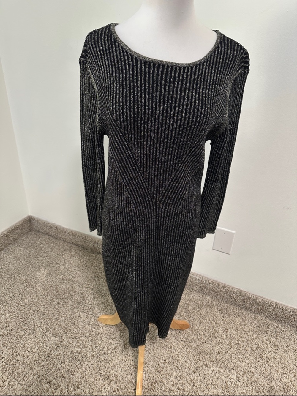 🍏 Metaphor Metallic Sweater Dress
